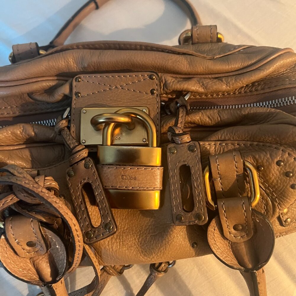 Chloe Tan Leather Satchel with Gold Hardware - Picture 4 of 9